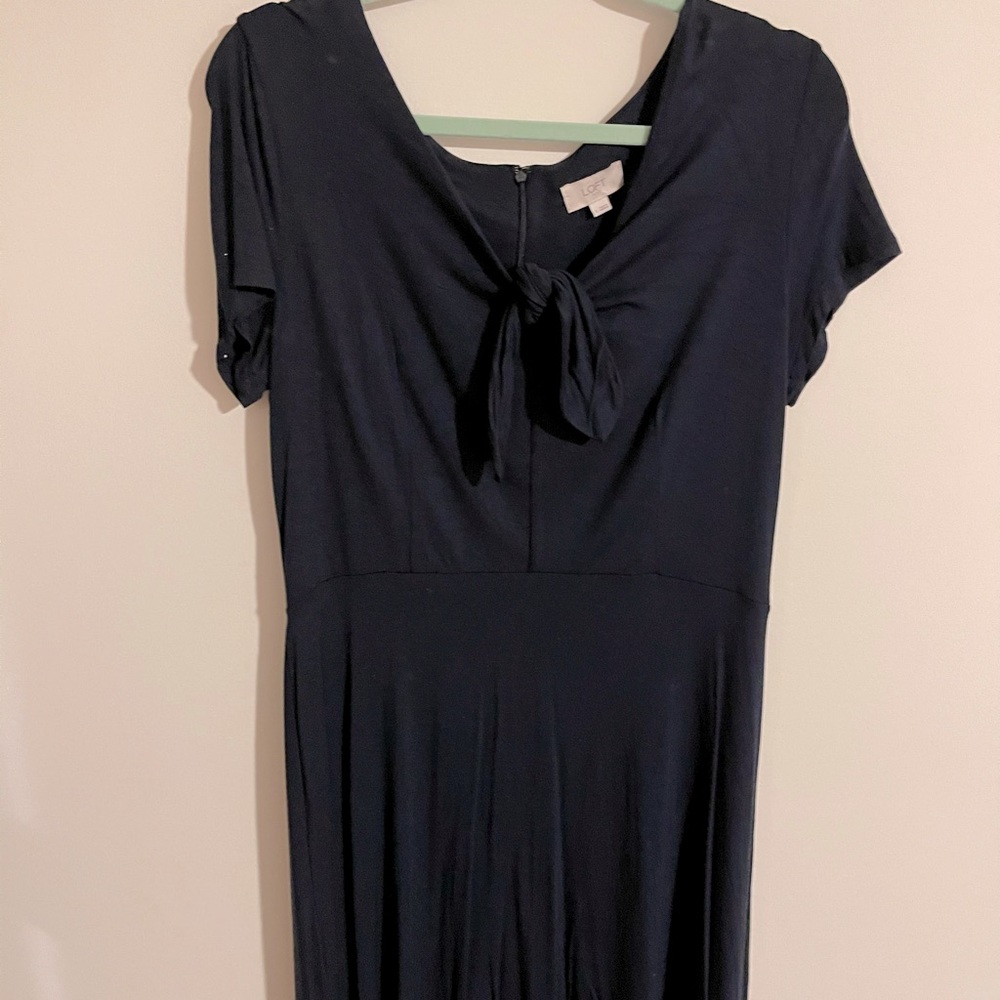 Navy Cap Sleeve Loft Dress-Sz Lg